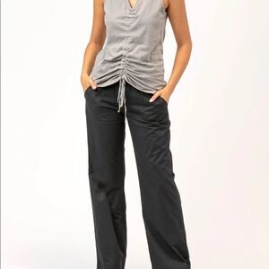 XCVI Black Fold Over Pants 4 Pocket 
Stretch poplin - 98/2 Cotton/Spandex NWT